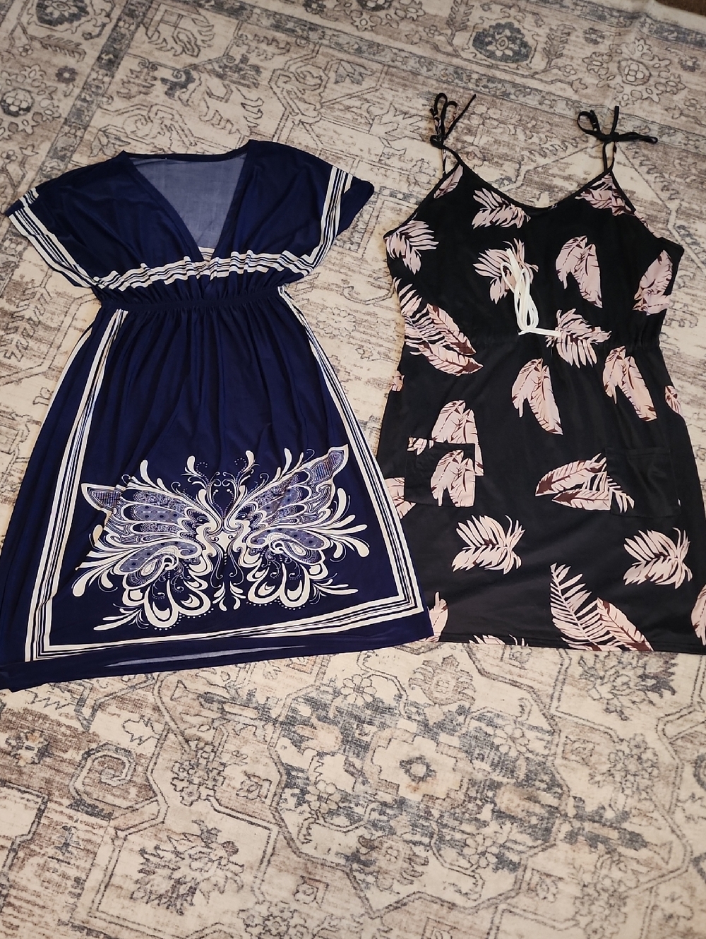 XL (2) Womens beach Dress. Both Navy Blue